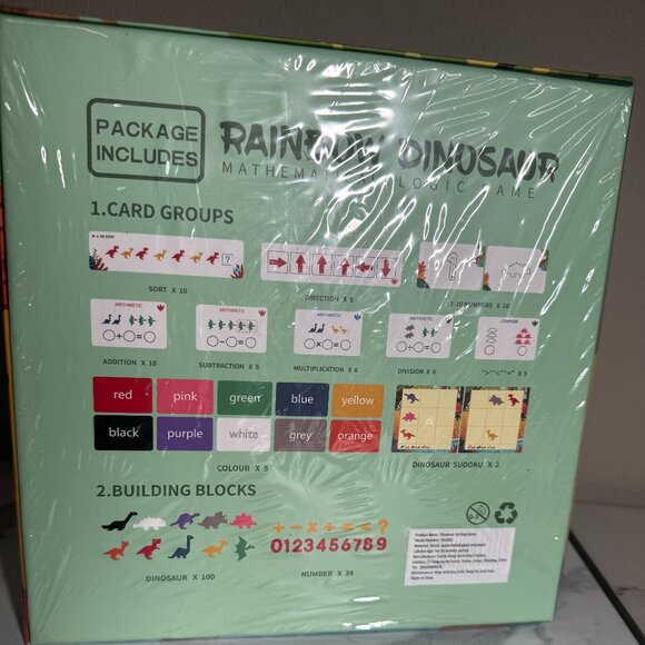 Rainbow Dinosaur Mathematical Thinking Educational Logic Game NWT - Picture 4 of 4